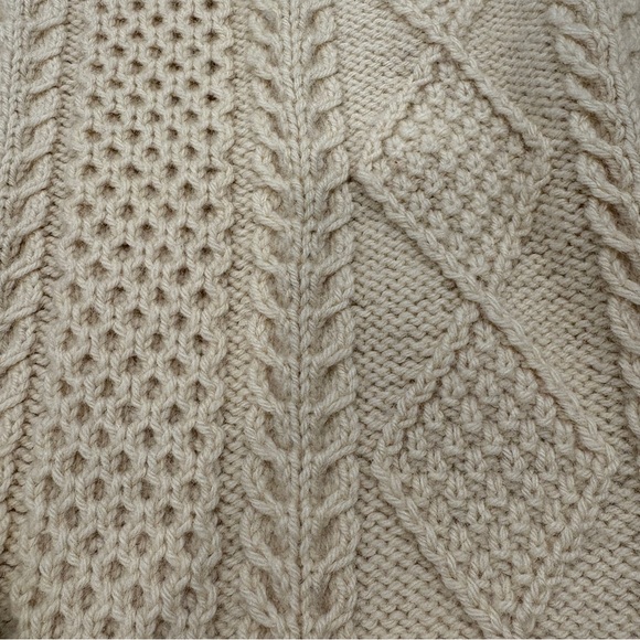 VTG! 🌟STANDUN🌟 WOOL FISHERMAN CABLE KNIT SWEATER MADE IN IRELAND HARRODS SZ S - Picture 5 of 6